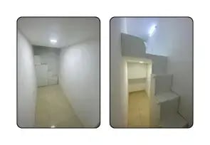 Loft-type partition room in Al Rigga with white light.