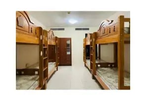 An Al Rigga room with eight bunk beds